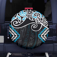 Blue Aotearoa Tukutuku Manawa Tapu Spare Tire Cover Ta Moko Toi Maori
