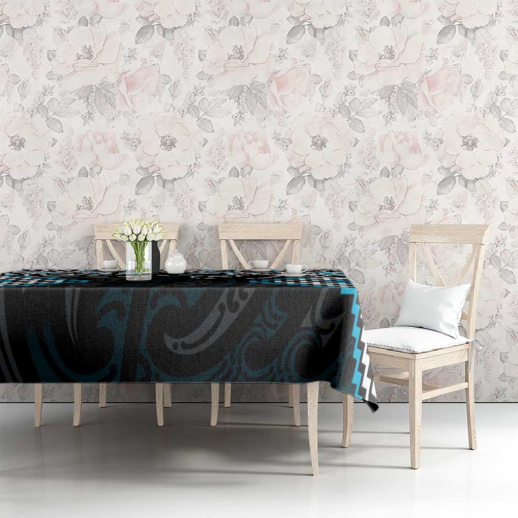 Blue Aotearoa Tukutuku Manawa Tapu Tablecloth Ta Moko Toi Maori LT9 - Polynesian Pride