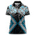 Blue Aotearoa Tukutuku Manawa Tapu Women Polo Shirt Ta Moko Toi Maori