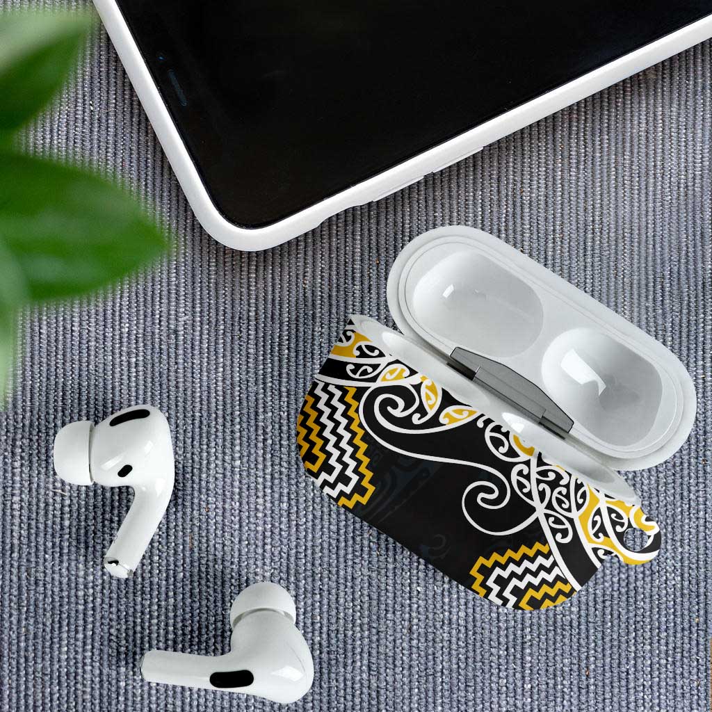 Gold Aotearoa Tukutuku Manawa Tapu AirPods Case Ta Moko Toi Maori - Polynesian Pride