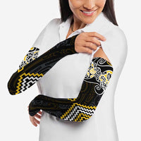 Gold Aotearoa Tukutuku Manawa Tapu Arm Sleeves Ta Moko Toi Maori - Polynesian Pride