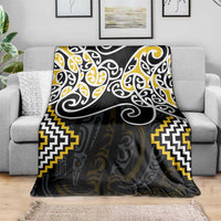 Gold Aotearoa Tukutuku Manawa Tapu Blanket Ta Moko Toi Maori LT9 - Polynesian Pride
