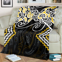 Gold Aotearoa Tukutuku Manawa Tapu Blanket Ta Moko Toi Maori LT9 - Polynesian Pride