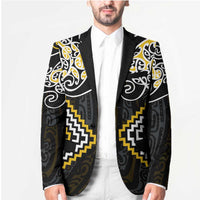Gold Aotearoa Tukutuku Manawa Tapu Blazer Ta Moko Toi Maori - Polynesian Pride