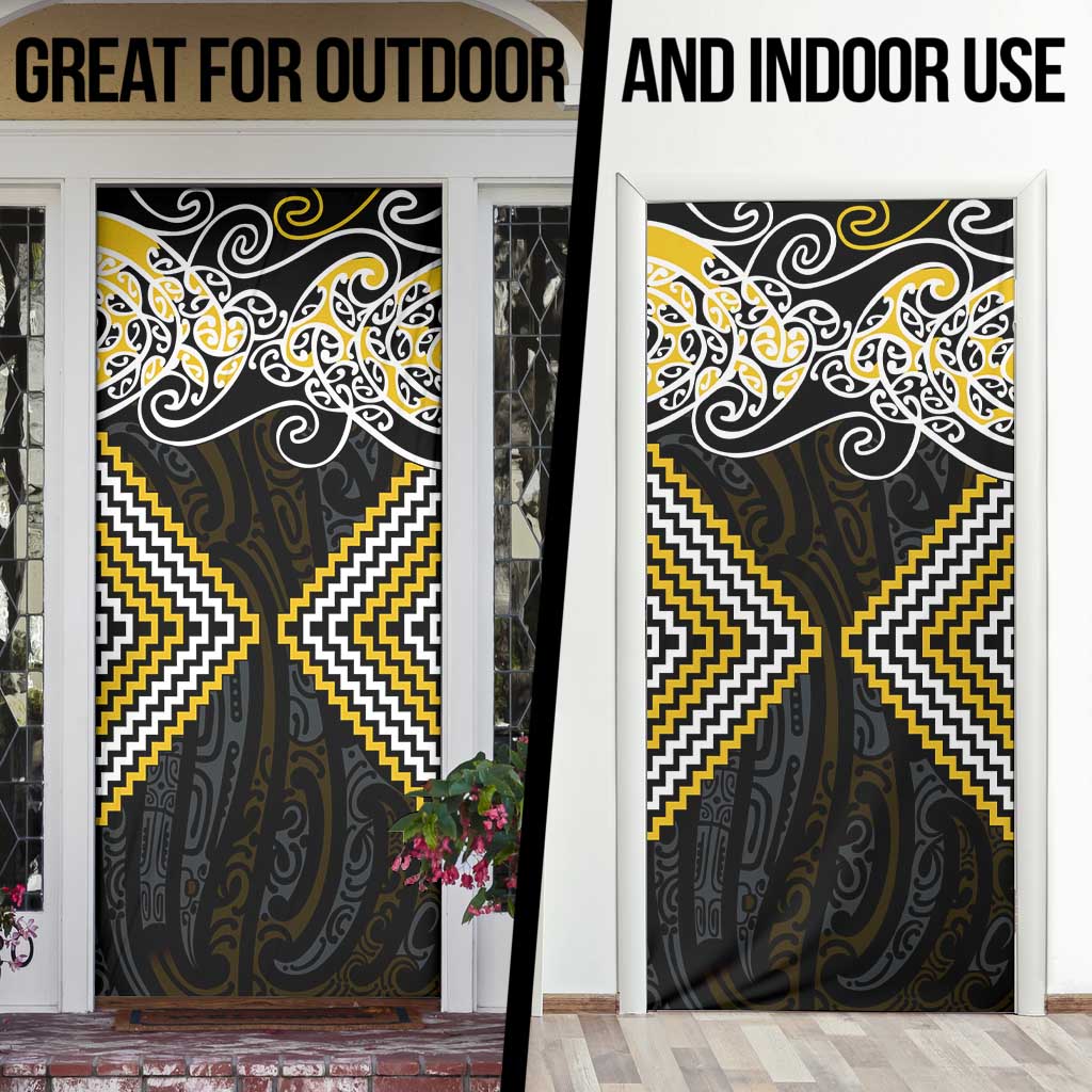 Gold Aotearoa Tukutuku Manawa Tapu Door Cover Ta Moko Toi Maori - Polynesian Pride
