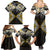 Gold Aotearoa Tukutuku Manawa Tapu Family Matching Summer Maxi Dress and Hawaiian Shirt Ta Moko Toi Maori