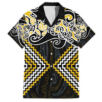 Gold Aotearoa Tukutuku Manawa Tapu Hawaiian Shirt Ta Moko Toi Maori LT9 Gold - Polynesian Pride