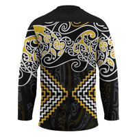 Gold Aotearoa Tukutuku Manawa Tapu Hockey Jersey Ta Moko Toi Maori - Polynesian Pride
