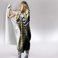 Gold Aotearoa Tukutuku Manawa Tapu Hooded Blanket Ta Moko Toi Maori LT9 - Polynesian Pride