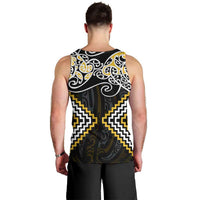Gold Aotearoa Tukutuku Manawa Tapu Men Tank Top Ta Moko Toi Maori LT9 - Polynesian Pride