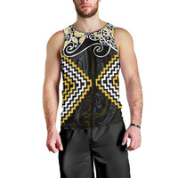 Gold Aotearoa Tukutuku Manawa Tapu Men Tank Top Ta Moko Toi Maori LT9 - Polynesian Pride
