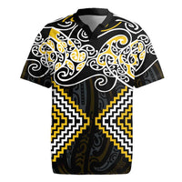 Gold Aotearoa Tukutuku Manawa Tapu Rugby Jersey Ta Moko Toi Maori