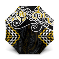 Gold Aotearoa Tukutuku Manawa Tapu Umbrella Ta Moko Toi Maori - Polynesian Pride