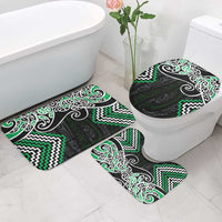 Green Aotearoa Tukutuku Manawa Tapu Bathroom Set Ta Moko Toi Maori - Polynesian Pride
