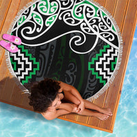 Green Aotearoa Tukutuku Manawa Tapu Beach Blanket Ta Moko Toi Maori LT9 - Polynesian Pride