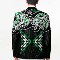 Green Aotearoa Tukutuku Manawa Tapu Blazer Ta Moko Toi Maori - Polynesian Pride