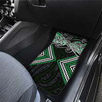 Green Aotearoa Tukutuku Manawa Tapu Car Mats Ta Moko Toi Maori LT9 - Polynesian Pride