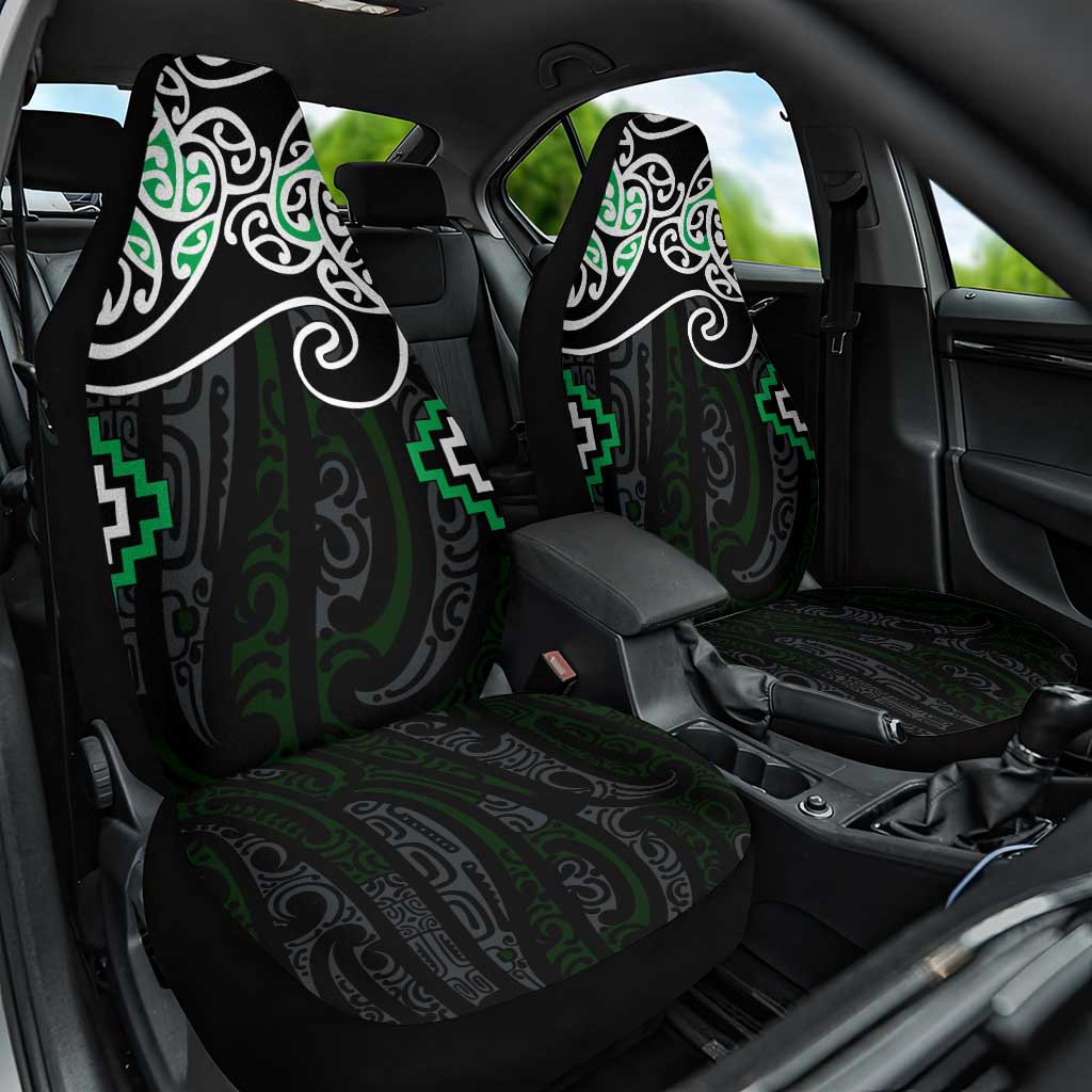 Green Aotearoa Tukutuku Manawa Tapu Car Seat Cover Ta Moko Toi Maori