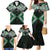 Green Aotearoa Tukutuku Manawa Tapu Family Matching Mermaid Dress and Hawaiian Shirt Ta Moko Toi Maori