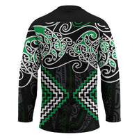 Green Aotearoa Tukutuku Manawa Tapu Hockey Jersey Ta Moko Toi Maori - Polynesian Pride