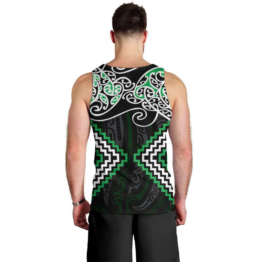 Green Aotearoa Tukutuku Manawa Tapu Men Tank Top Ta Moko Toi Maori LT9 - Polynesian Pride