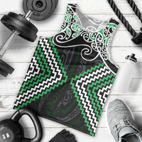 Green Aotearoa Tukutuku Manawa Tapu Men Tank Top Ta Moko Toi Maori LT9 - Polynesian Pride