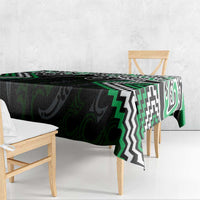 Green Aotearoa Tukutuku Manawa Tapu Tablecloth Ta Moko Toi Maori LT9 - Polynesian Pride