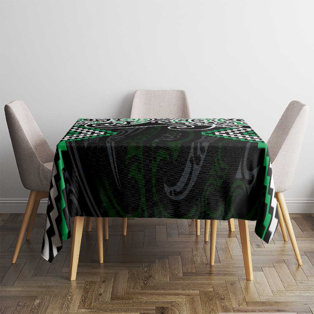 Green Aotearoa Tukutuku Manawa Tapu Tablecloth Ta Moko Toi Maori LT9 - Polynesian Pride