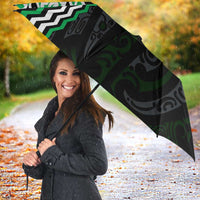 Green Aotearoa Tukutuku Manawa Tapu Umbrella Ta Moko Toi Maori - Polynesian Pride