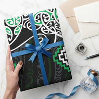 Green Aotearoa Tukutuku Manawa Tapu Wrapping Paper Ta Moko Toi Maori - Polynesian Pride