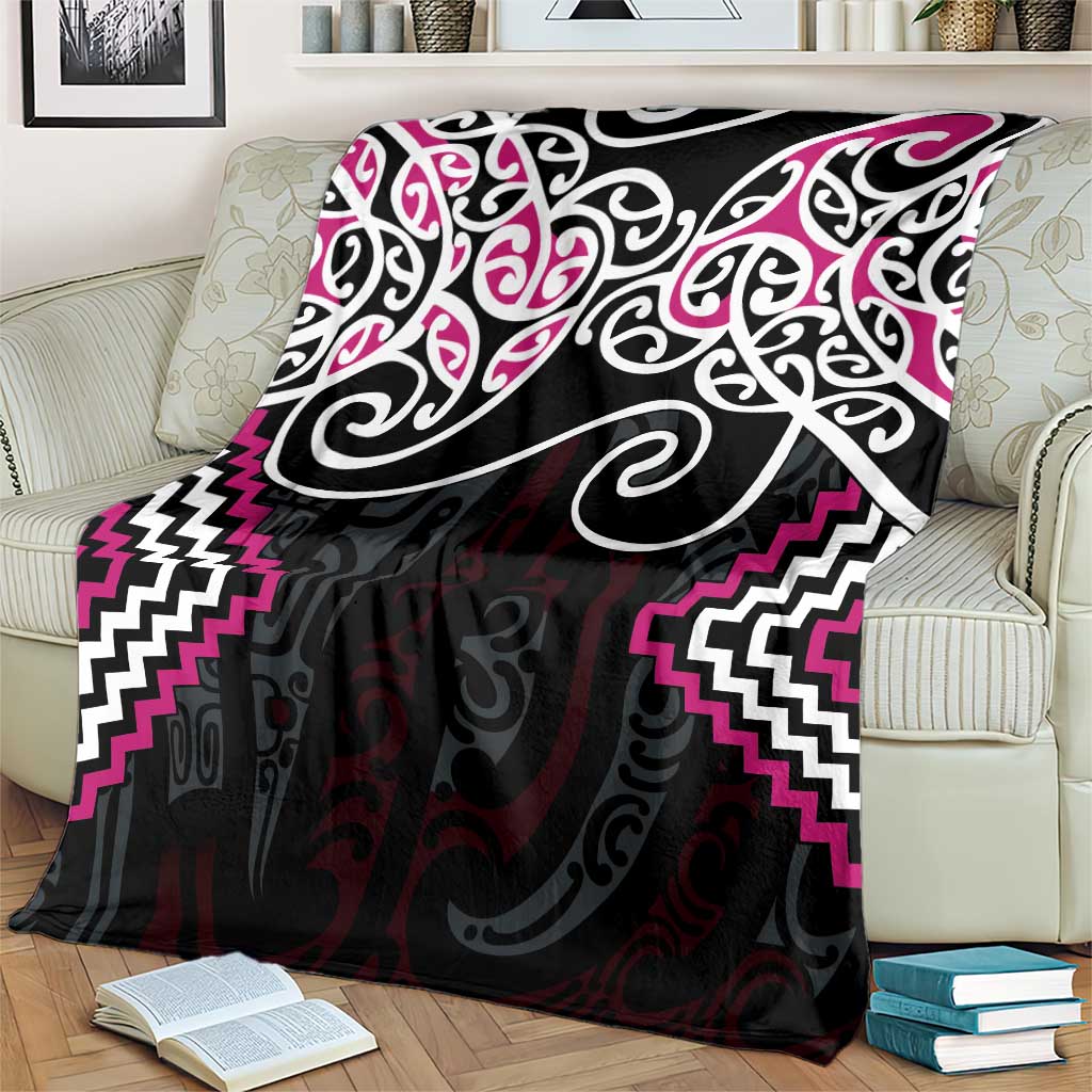 Pink Aotearoa Tukutuku Manawa Tapu Blanket Ta Moko Toi Maori LT9 - Polynesian Pride