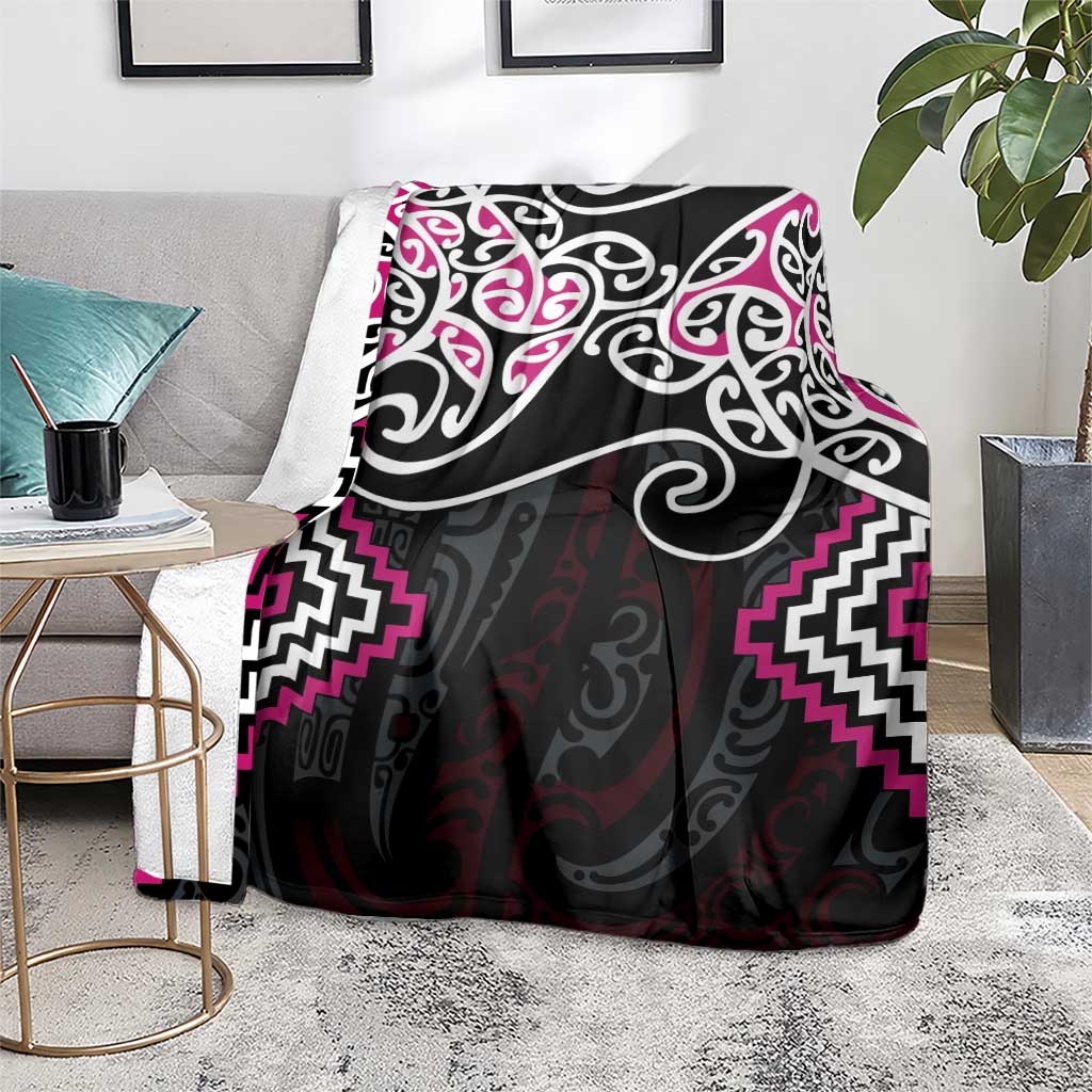 Pink Aotearoa Tukutuku Manawa Tapu Blanket Ta Moko Toi Maori LT9 - Polynesian Pride