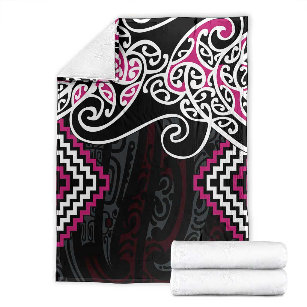 Pink Aotearoa Tukutuku Manawa Tapu Blanket Ta Moko Toi Maori LT9 - Polynesian Pride