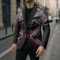 Pink Aotearoa Tukutuku Manawa Tapu Blazer Ta Moko Toi Maori - Polynesian Pride