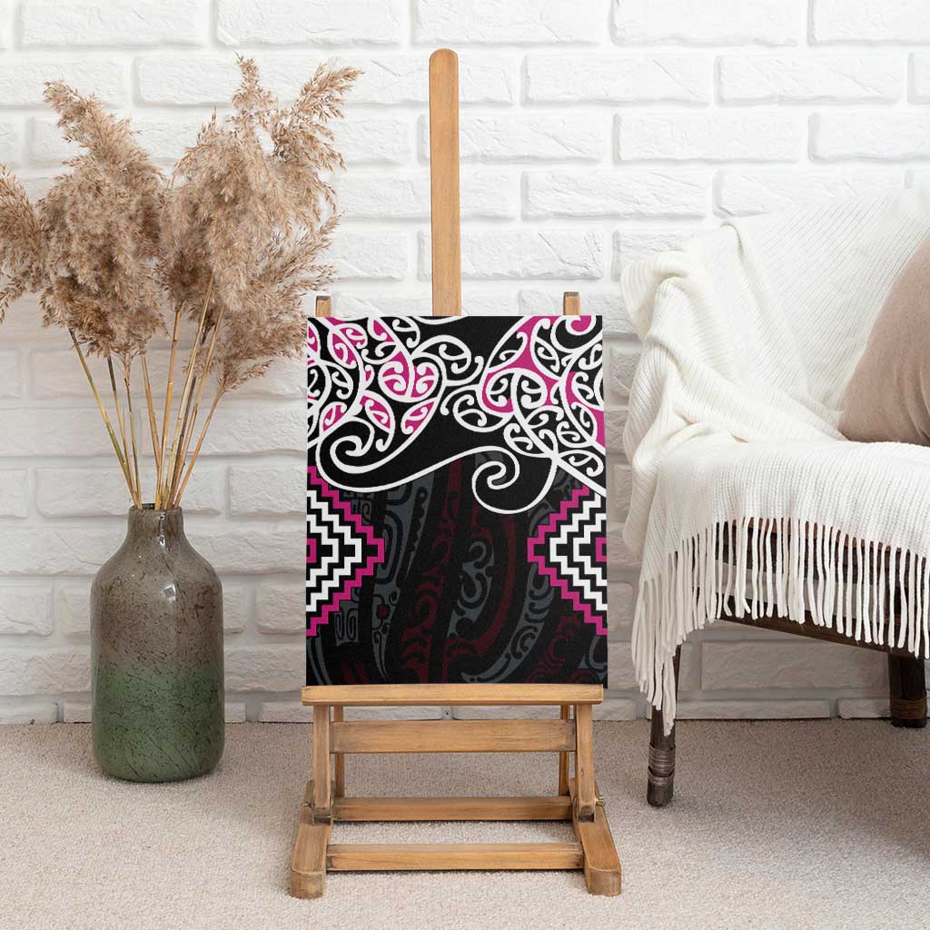 Pink Aotearoa Tukutuku Manawa Tapu Canvas Wall Art Ta Moko Toi Maori LT9 - Polynesian Pride