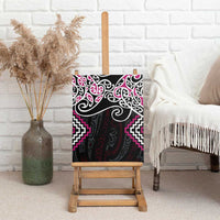 Pink Aotearoa Tukutuku Manawa Tapu Canvas Wall Art Ta Moko Toi Maori LT9 - Polynesian Pride