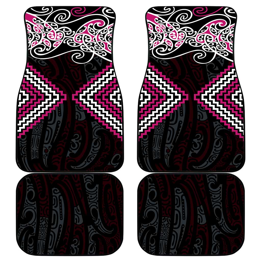 Pink Aotearoa Tukutuku Manawa Tapu Car Mats Ta Moko Toi Maori LT9 - Polynesian Pride