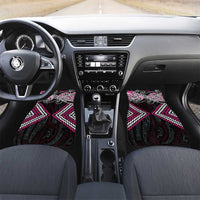 Pink Aotearoa Tukutuku Manawa Tapu Car Mats Ta Moko Toi Maori LT9 Set 2pcs - Front Pink - Polynesian Pride