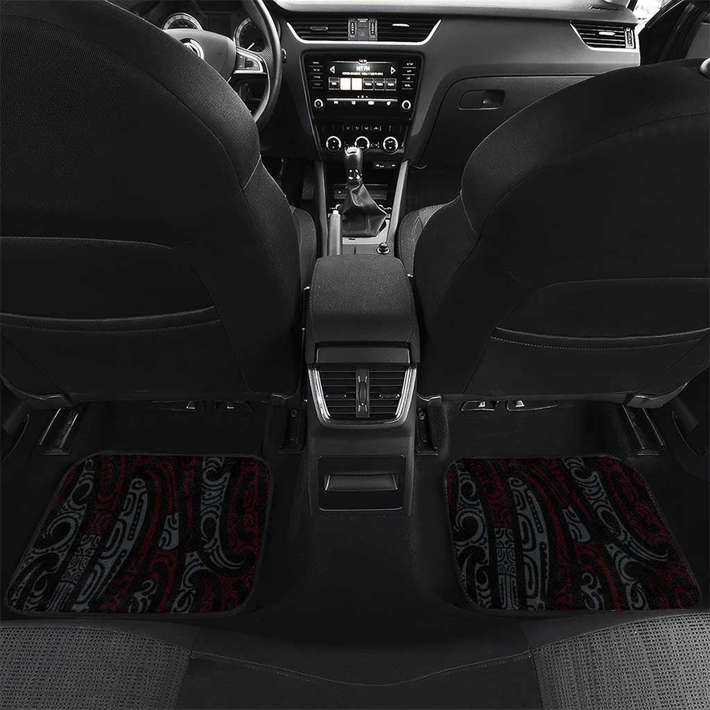 Pink Aotearoa Tukutuku Manawa Tapu Car Mats Ta Moko Toi Maori LT9 Set 2pcs - Back Pink - Polynesian Pride