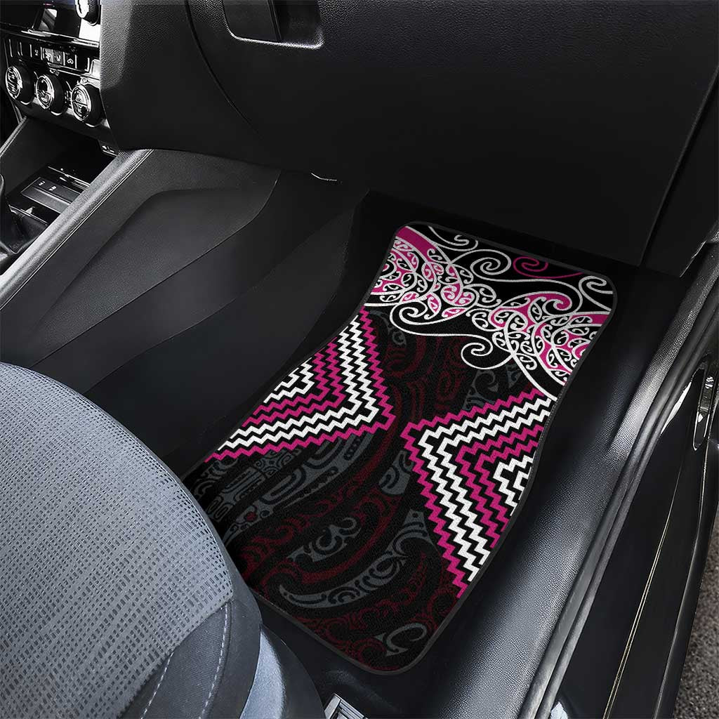 Pink Aotearoa Tukutuku Manawa Tapu Car Mats Ta Moko Toi Maori LT9 - Polynesian Pride