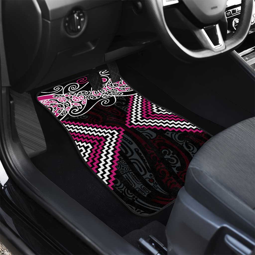 Pink Aotearoa Tukutuku Manawa Tapu Car Mats Ta Moko Toi Maori LT9 - Polynesian Pride