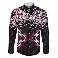 Pink Aotearoa Tukutuku Manawa Tapu Family Matching Puletasi and Hawaiian Shirt Ta Moko Toi Maori