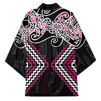 Pink Aotearoa Tukutuku Manawa Tapu Kimono Ta Moko Toi Maori - Polynesian Pride