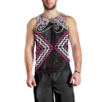 Pink Aotearoa Tukutuku Manawa Tapu Men Tank Top Ta Moko Toi Maori LT9 - Polynesian Pride
