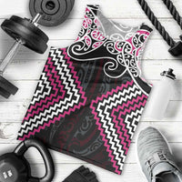 Pink Aotearoa Tukutuku Manawa Tapu Men Tank Top Ta Moko Toi Maori LT9 - Polynesian Pride