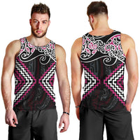 Pink Aotearoa Tukutuku Manawa Tapu Men Tank Top Ta Moko Toi Maori LT9 - Polynesian Pride