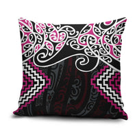 Pink Aotearoa Tukutuku Manawa Tapu Pillow Cover Ta Moko Toi Maori - Polynesian Pride