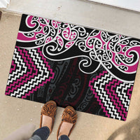 Pink Aotearoa Tukutuku Manawa Tapu Rubber Doormat Ta Moko Toi Maori LT9 - Polynesian Pride
