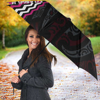 Pink Aotearoa Tukutuku Manawa Tapu Umbrella Ta Moko Toi Maori - Polynesian Pride