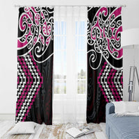 Pink Aotearoa Tukutuku Manawa Tapu Window Curtain Ta Moko Toi Maori LT9 - Polynesian Pride